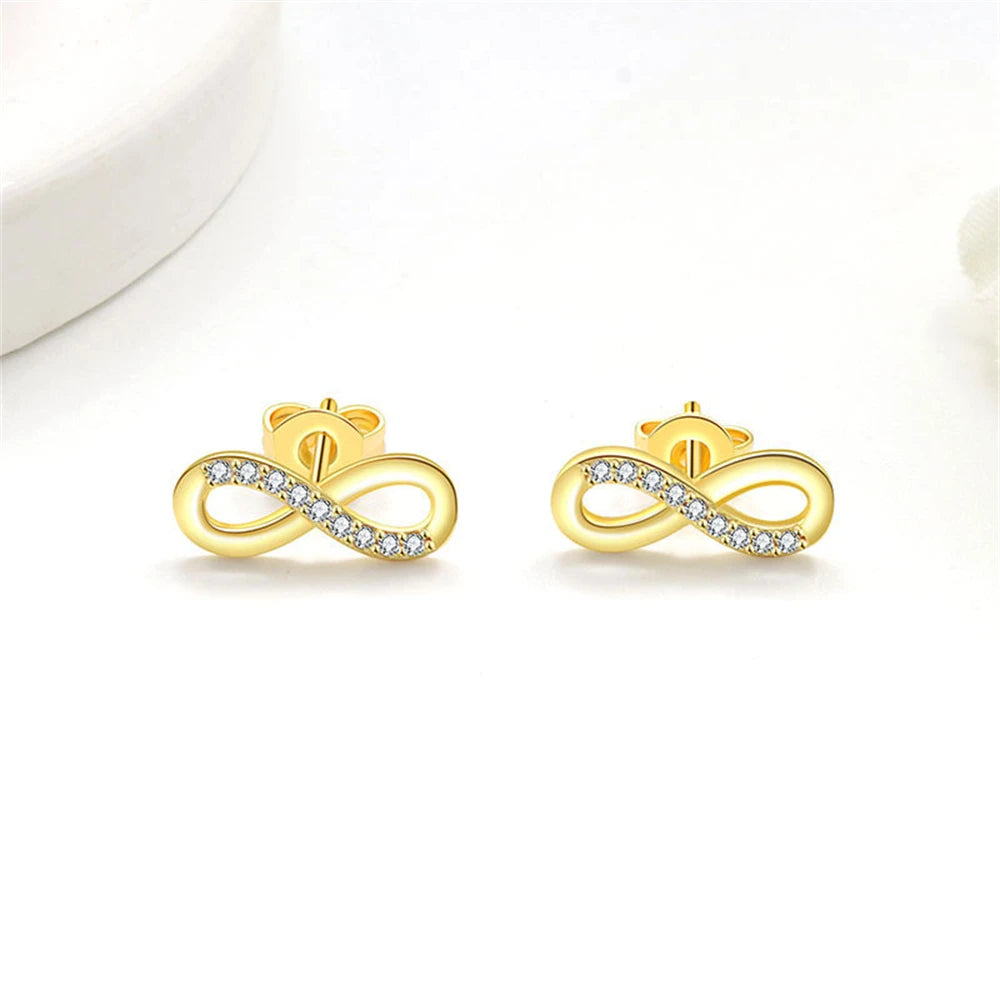 Parure femme argent 925 | Collier, bracelet et boucles d’oreilles Mobius avec zircon cristal – Bijoux cadeau