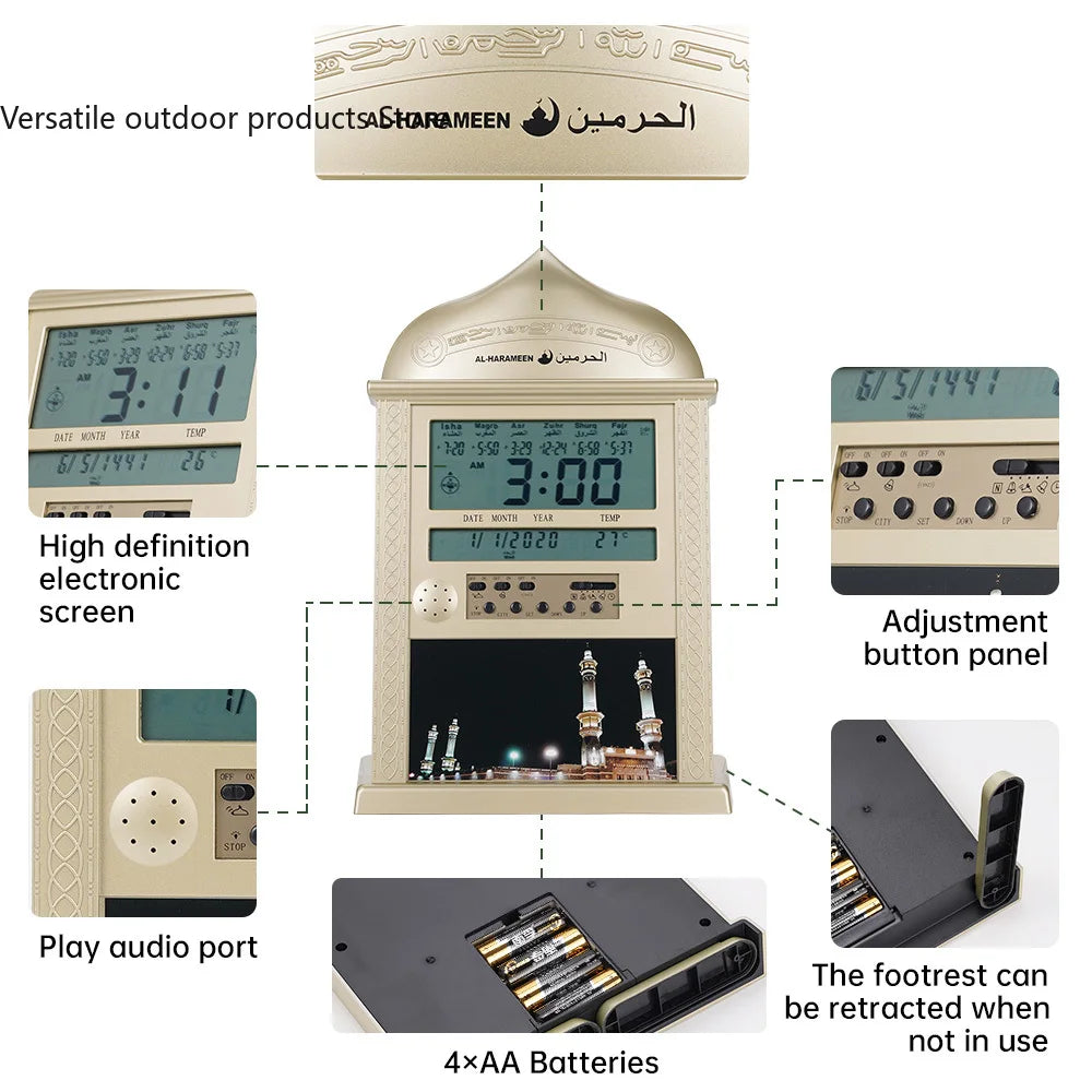 🕋 Horloge Murale Musulmane Ajoutez une touche spirituelle à votre intérieur avec cette horloge élégante inspirée de l’art islamique. Idéale pour le salon, la chambre ou le bureau. Silencieuse, décorative et pleine