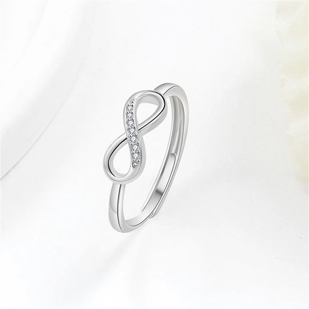 Parure femme argent 925 | Collier, bracelet et boucles d’oreilles Mobius avec zircon cristal – Bijoux cadeau