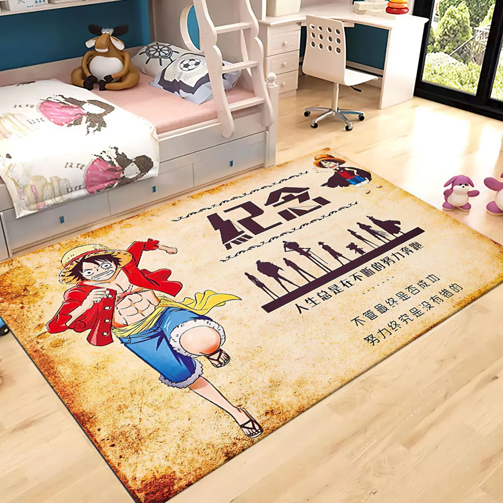 Tapis One Piece Luffy – Décoration Anime Chambre enfants & Salon Antidérapant"