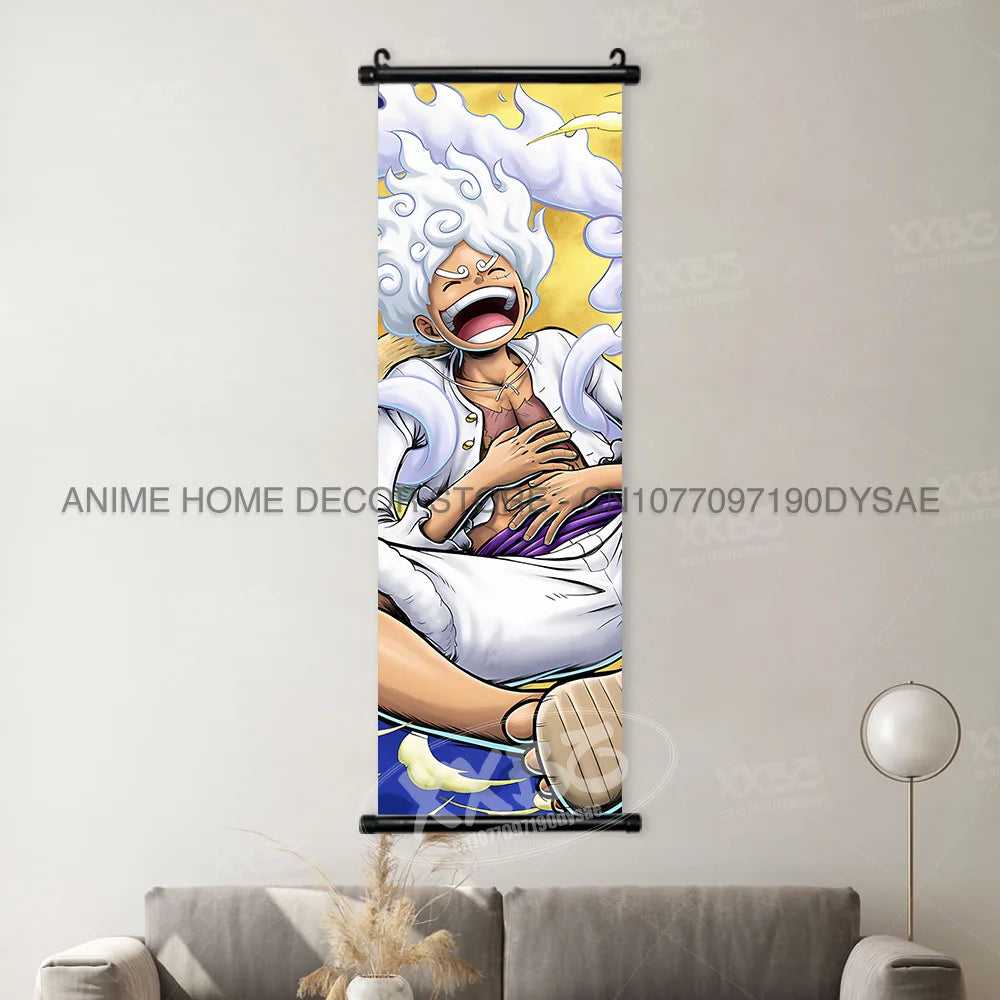Poster One Piece – Monkey D. Luffy & Roronoa Zoro, Décoration Murale Anime, Scroll Art Buggy & Crocodile